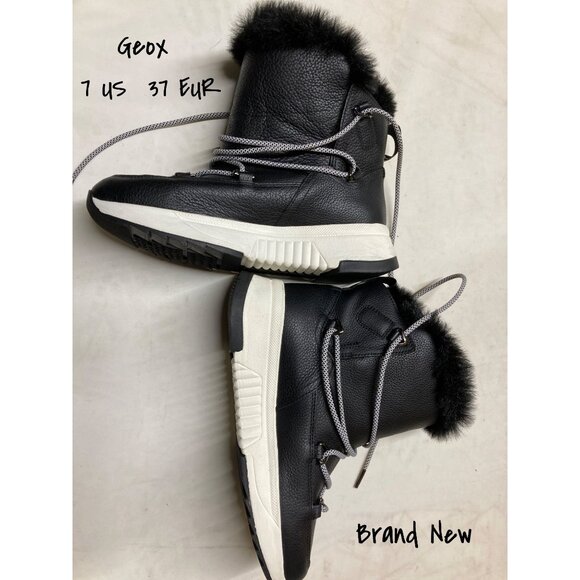 Geox Womens Black Ankle  Shoe Boot Size 7 US 37 EUR  Brand New - Picture 1 of 7